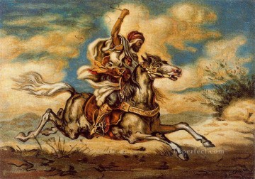 Giorgio de Chirico Painting - arab on horseback Giorgio de Chirico Metaphysical surrealism